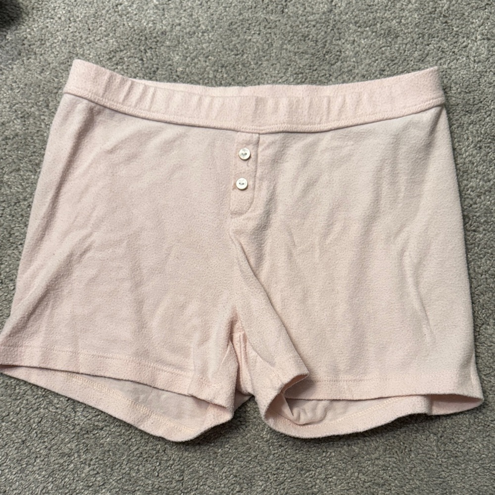 Aerie Light Pink Button-Front Sleep Shorts